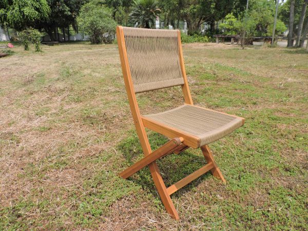 Favorite Folding Armchair by Rope Back and Seat